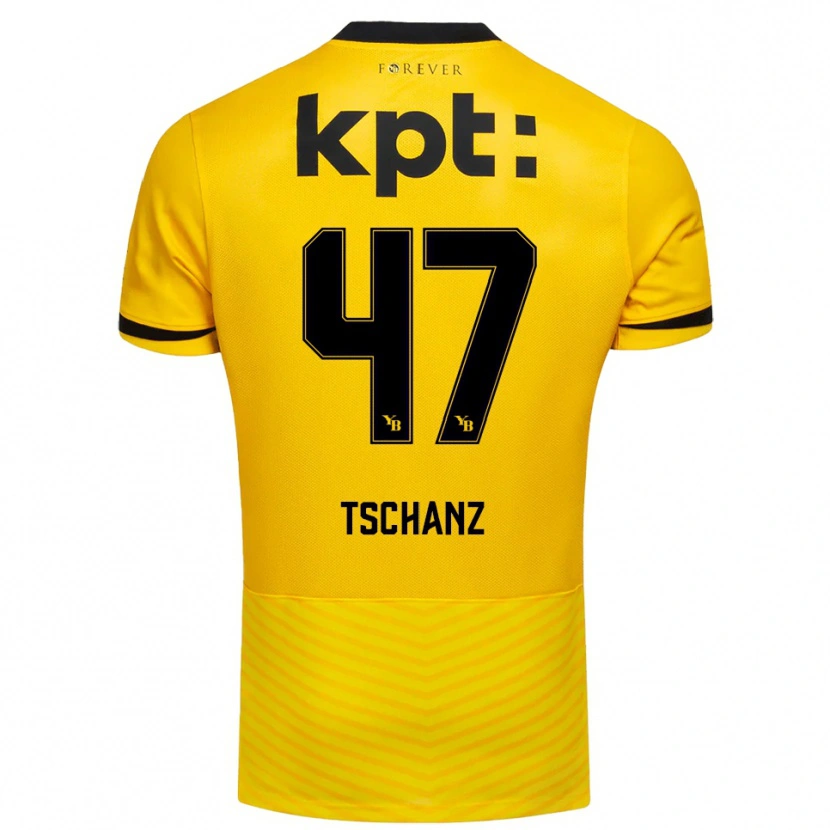 Danxen Heren Noë Tschanz #47 Geel Zwart Thuisshirt Thuistenue 2025/26 T-Shirt
