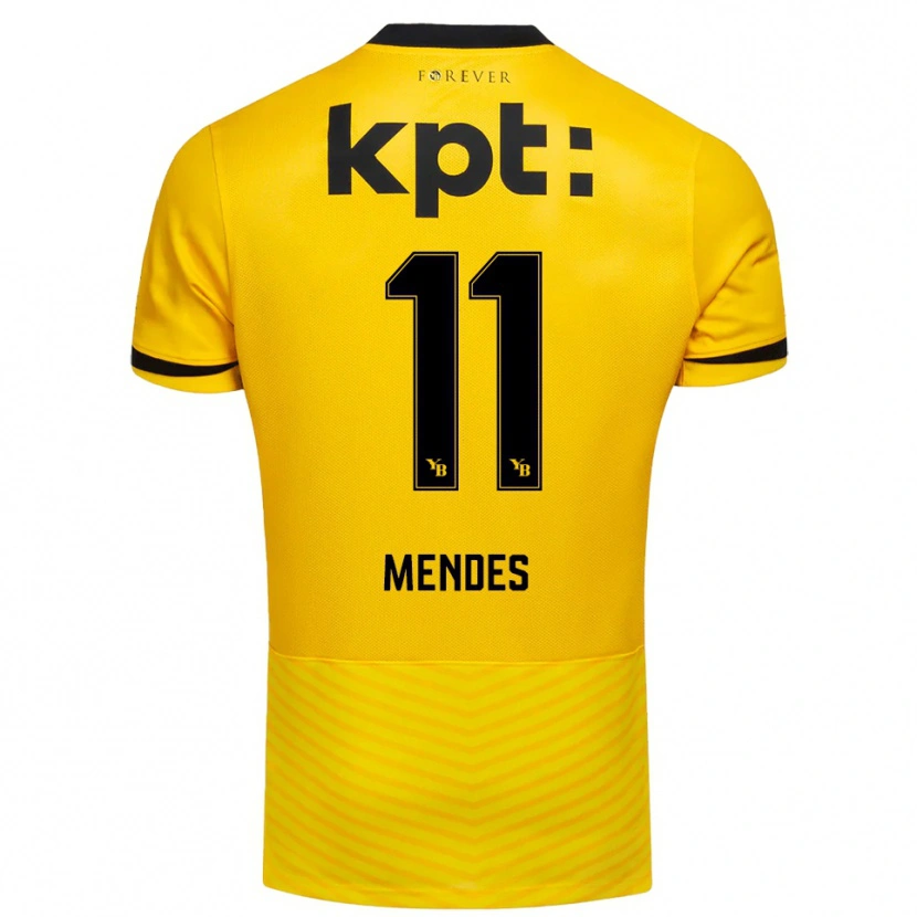 Danxen Heren Daniel Mendes #11 Geel Zwart Thuisshirt Thuistenue 2025/26 T-Shirt