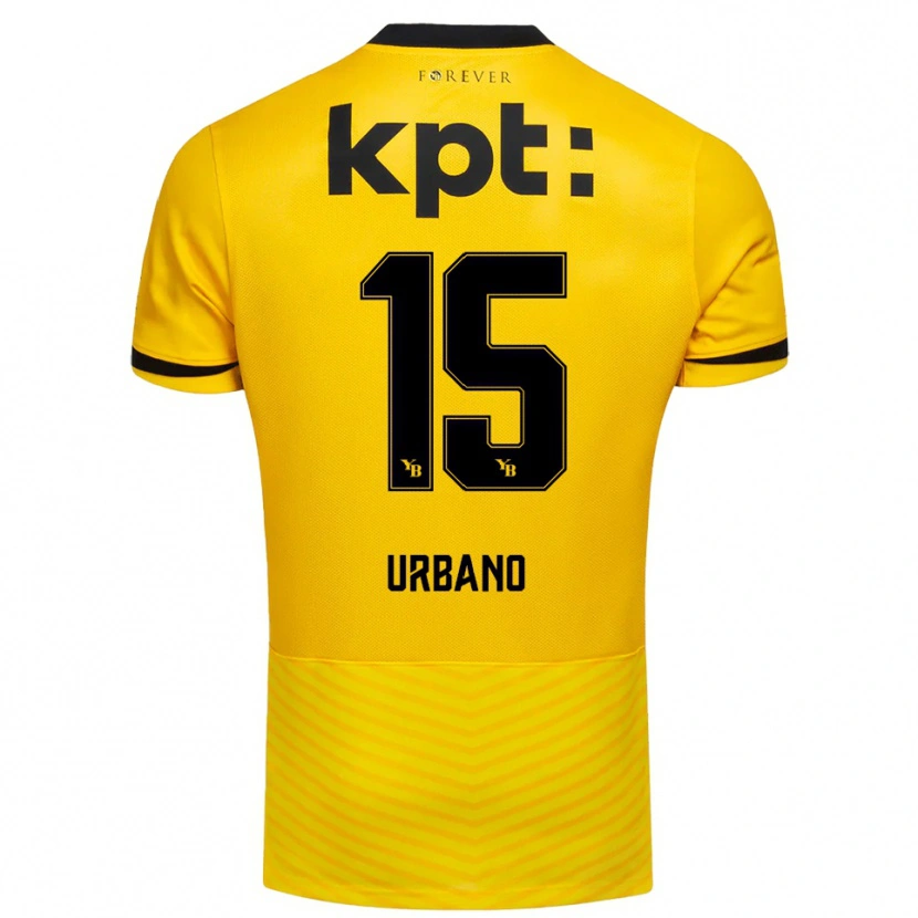Danxen Heren Nicolò Urbano #15 Geel Zwart Thuisshirt Thuistenue 2025/26 T-Shirt