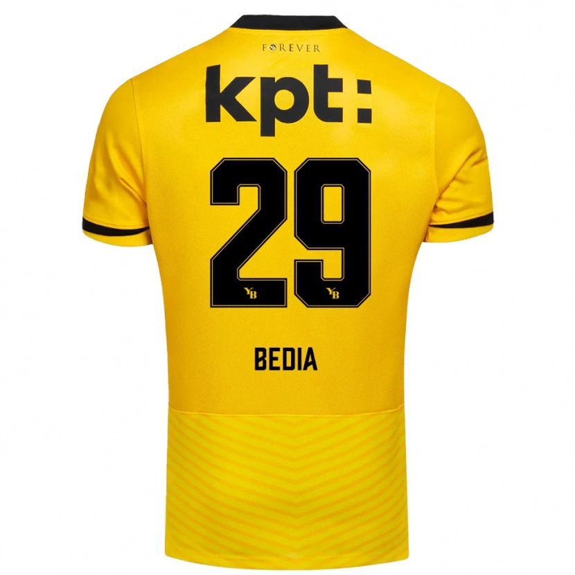 Danxen Heren Chris Bedia #29 Geel Zwart Thuisshirt Thuistenue 2025/26 T-Shirt