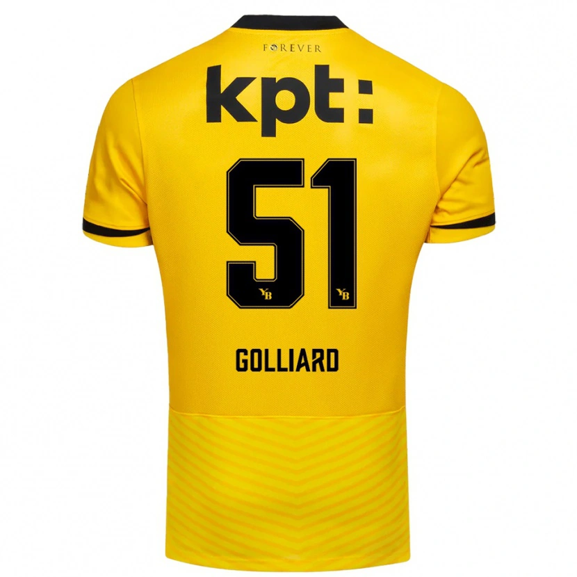 Danxen Heren Théo Golliard #51 Geel Zwart Thuisshirt Thuistenue 2025/26 T-Shirt