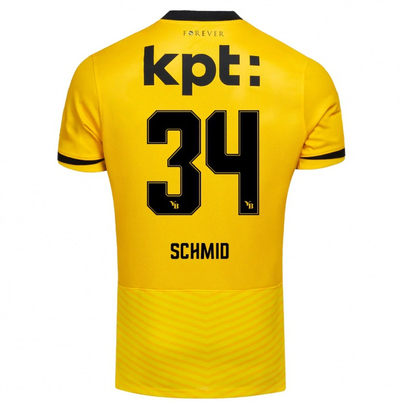 Danxen Heren Céline Schmid #34 Geel Zwart Thuisshirt Thuistenue 2025/26 T-Shirt