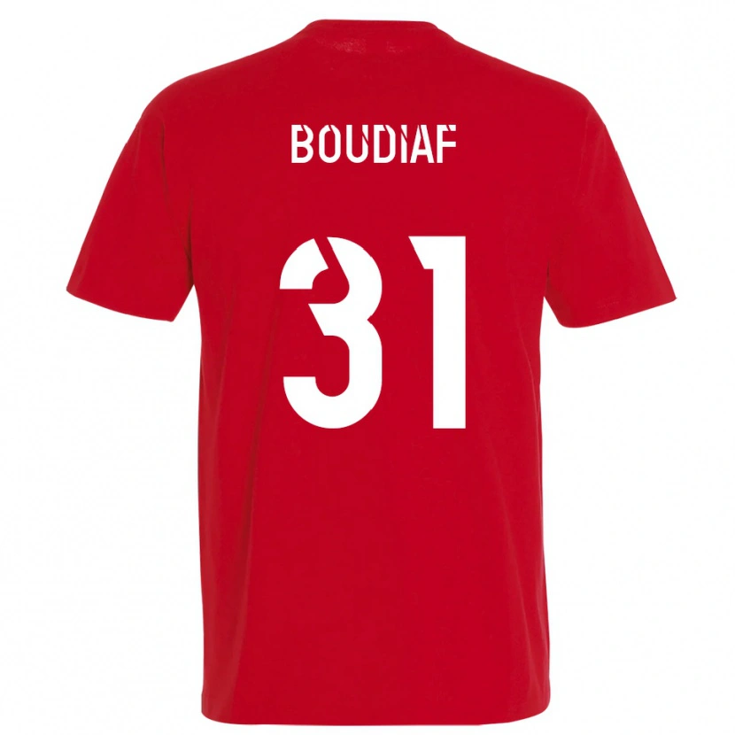 Danxen Heren Ryad Boudiaf #31 Rood Geel Thuisshirt Thuistenue 2025/26 T-Shirt