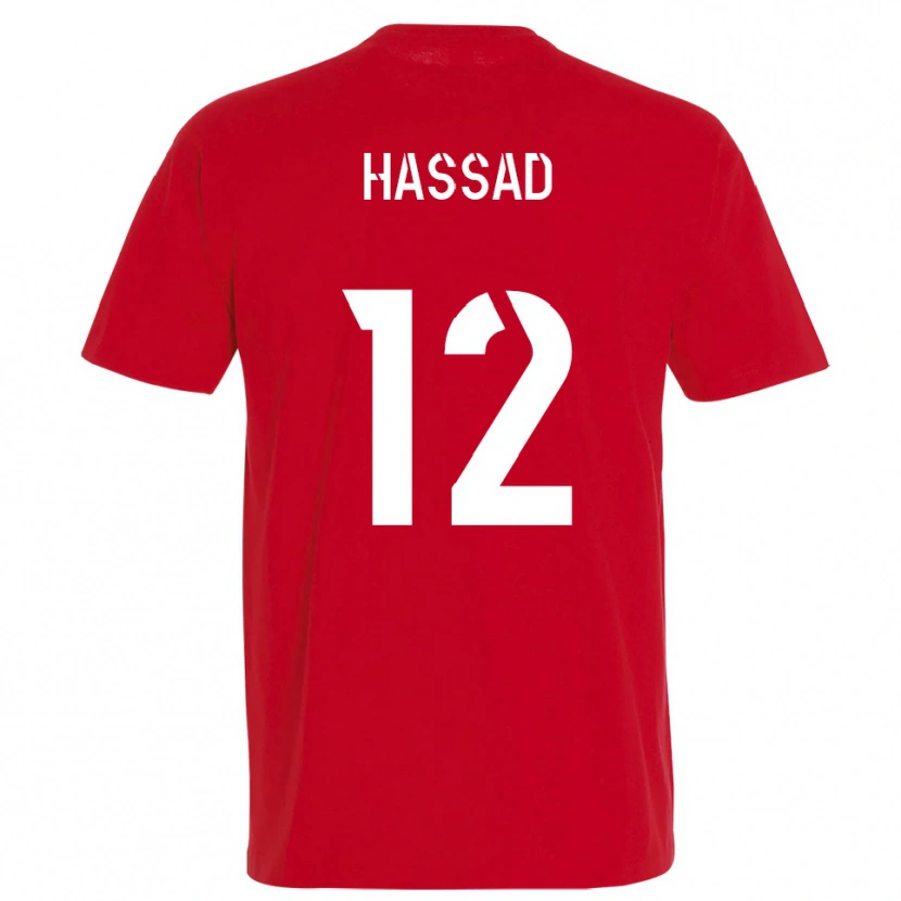 Danxen Heren Rayan Hassad #12 Rood Geel Thuisshirt Thuistenue 2025/26 T-Shirt