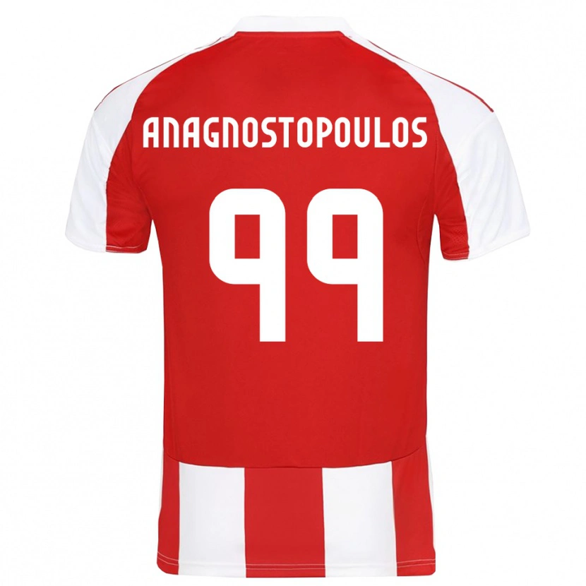Danxen Heren Alexandros Anagnostopoulos #99 Rood Wit Thuisshirt Thuistenue 2025/26 T-Shirt