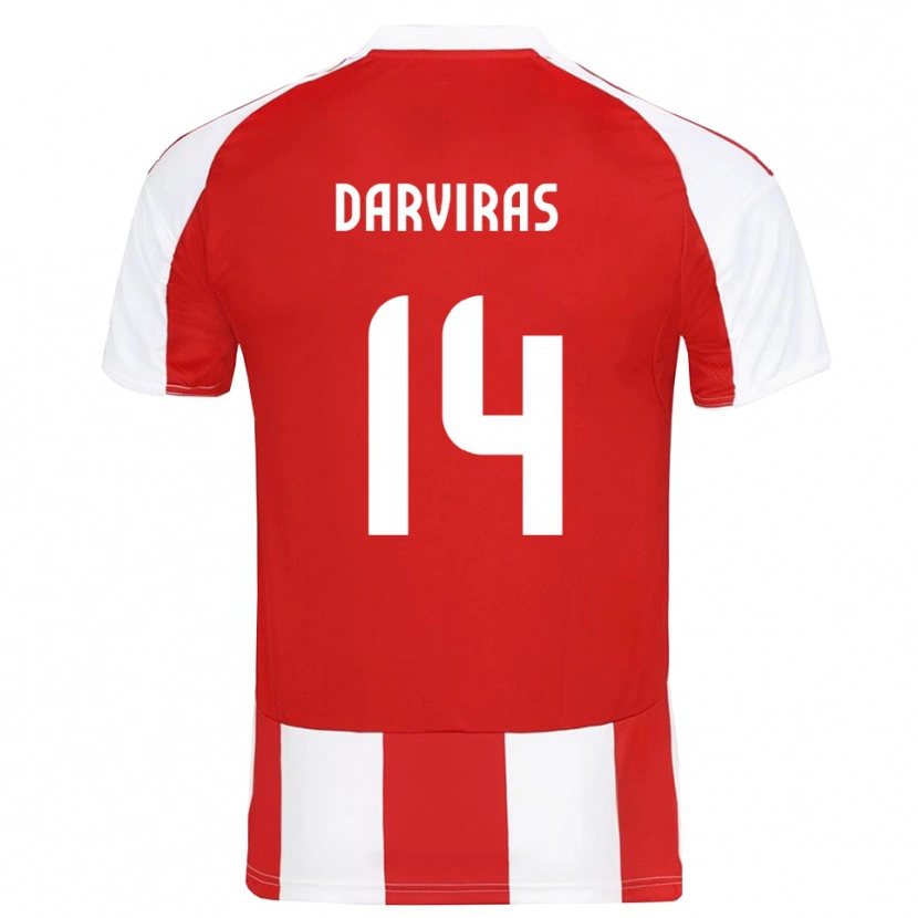 Danxen Heren Christos Darviras #14 Rood Wit Thuisshirt Thuistenue 2025/26 T-Shirt