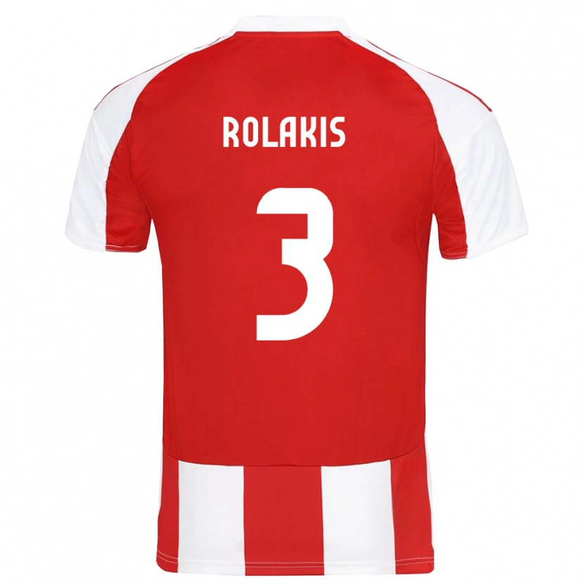 Danxen Heren Giannis Rolakis #3 Rood Wit Thuisshirt Thuistenue 2025/26 T-Shirt