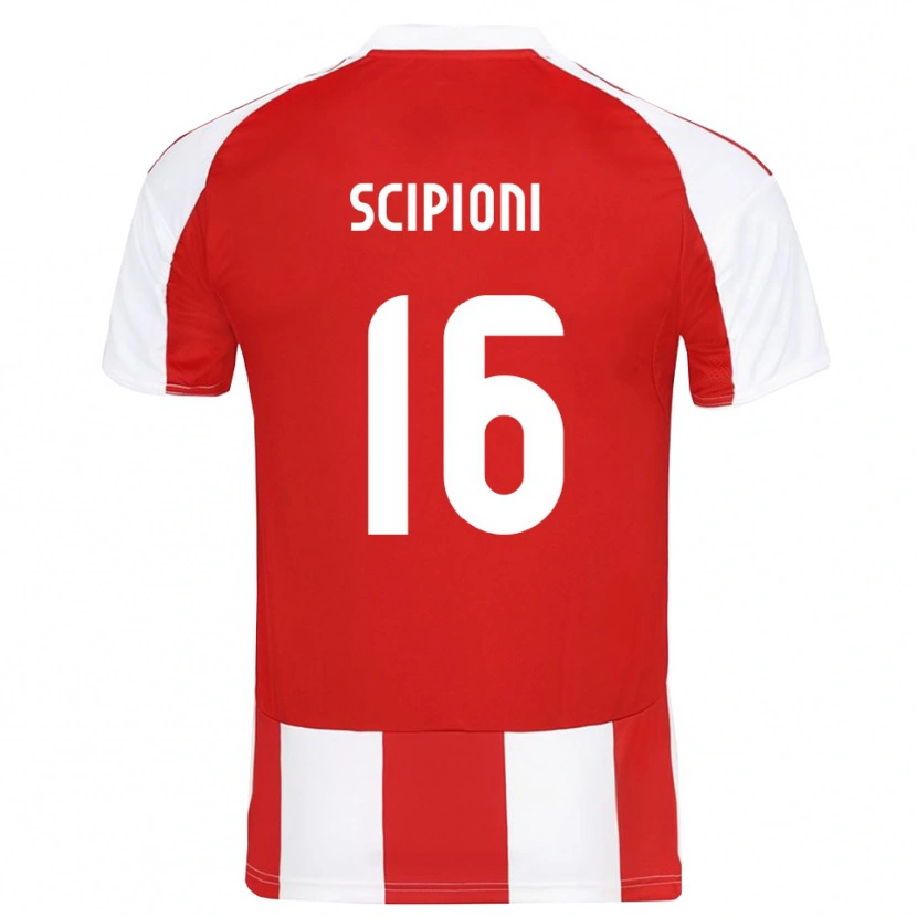 Danxen Heren Lorenzo Scipioni #16 Rood Wit Thuisshirt Thuistenue 2025/26 T-Shirt