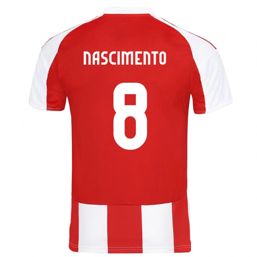 Danxen Heren Diogo Nascimento #8 Rood Wit Thuisshirt Thuistenue 2025/26 T-Shirt