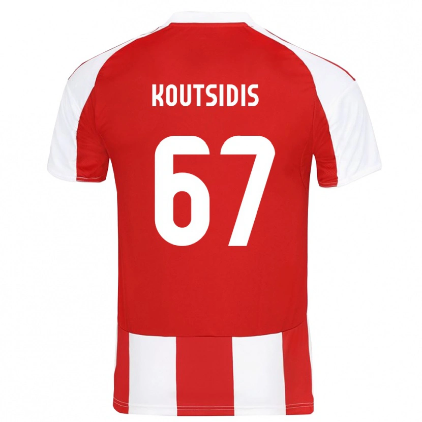 Danxen Heren Isidoros Koutsidis #67 Rood Wit Thuisshirt Thuistenue 2025/26 T-Shirt