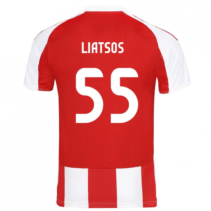 Danxen Heren Christos Liatsos #55 Rood Wit Thuisshirt Thuistenue 2025/26 T-Shirt