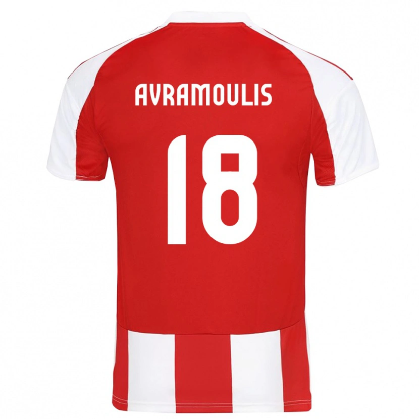 Danxen Heren Nikolaos Avramoulis #18 Rood Wit Thuisshirt Thuistenue 2025/26 T-Shirt