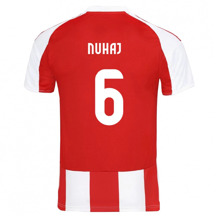 Danxen Heren Fabjano Nuhaj #6 Rood Wit Thuisshirt Thuistenue 2025/26 T-Shirt