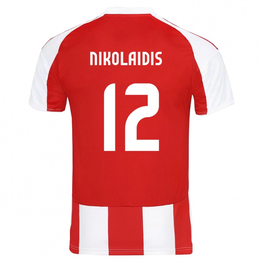 Danxen Heren Georgios Nikolaidis #12 Rood Wit Thuisshirt Thuistenue 2025/26 T-Shirt