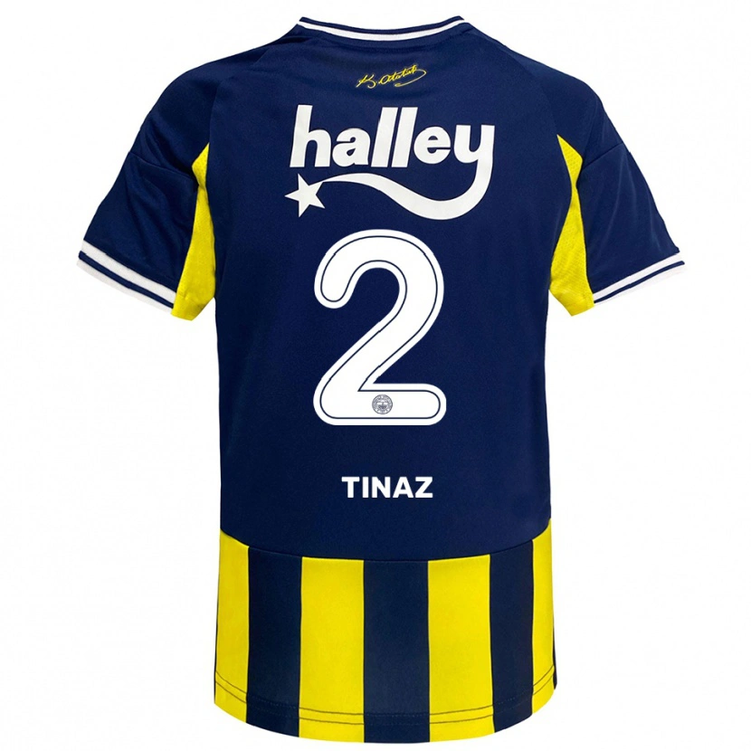Danxen Heren Altuğ Tınaz #2 Geel Donkerblauw Wit Thuisshirt Thuistenue 2025/26 T-Shirt