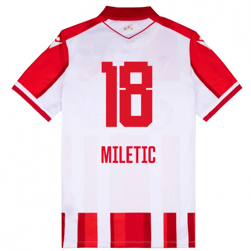 Danxen Heren Ignjat Miletic #18 Rood Wit Thuisshirt Thuistenue 2025/26 T-Shirt