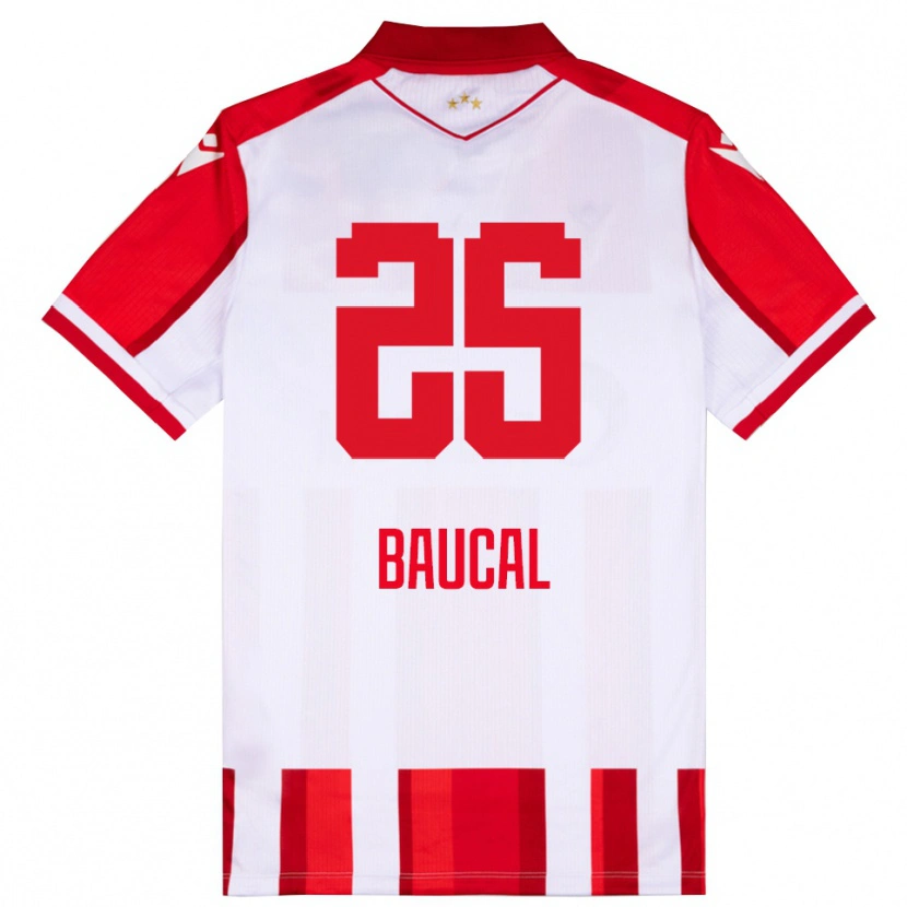 Danxen Heren Strahinja Baucal #25 Rood Wit Thuisshirt Thuistenue 2025/26 T-Shirt