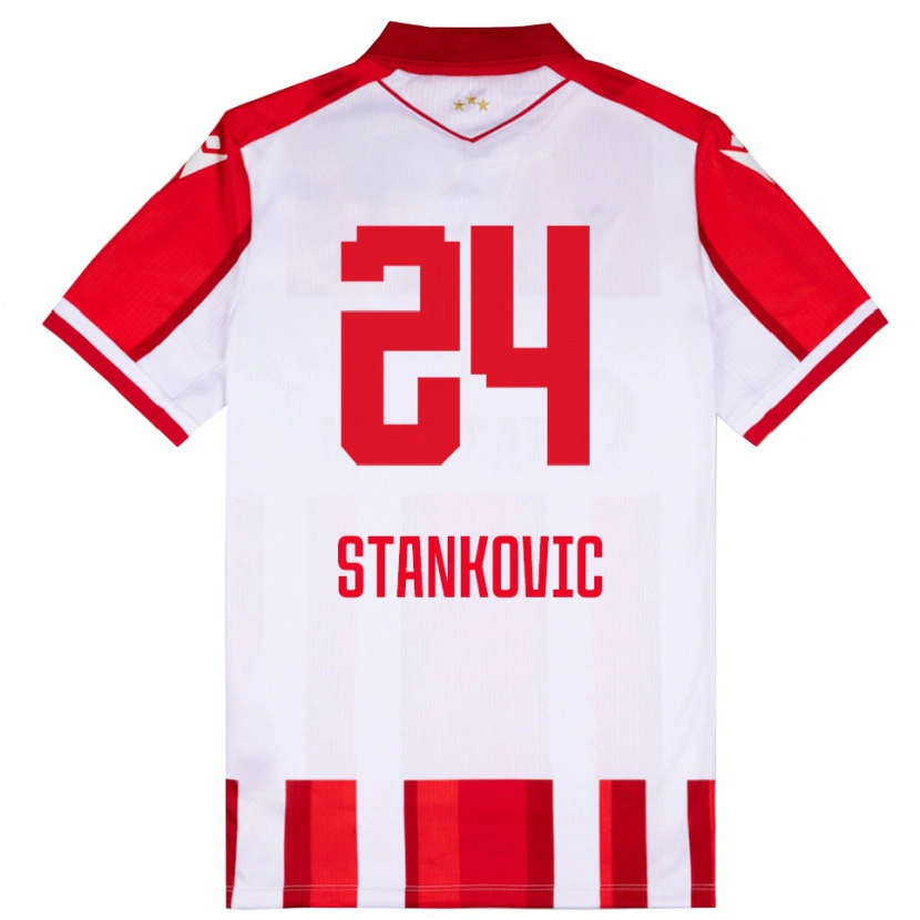 Danxen Heren Nikola Stankovic #24 Rood Wit Thuisshirt Thuistenue 2025/26 T-Shirt
