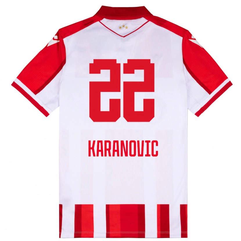 Danxen Heren Danilo Karanovic #22 Rood Wit Thuisshirt Thuistenue 2025/26 T-Shirt