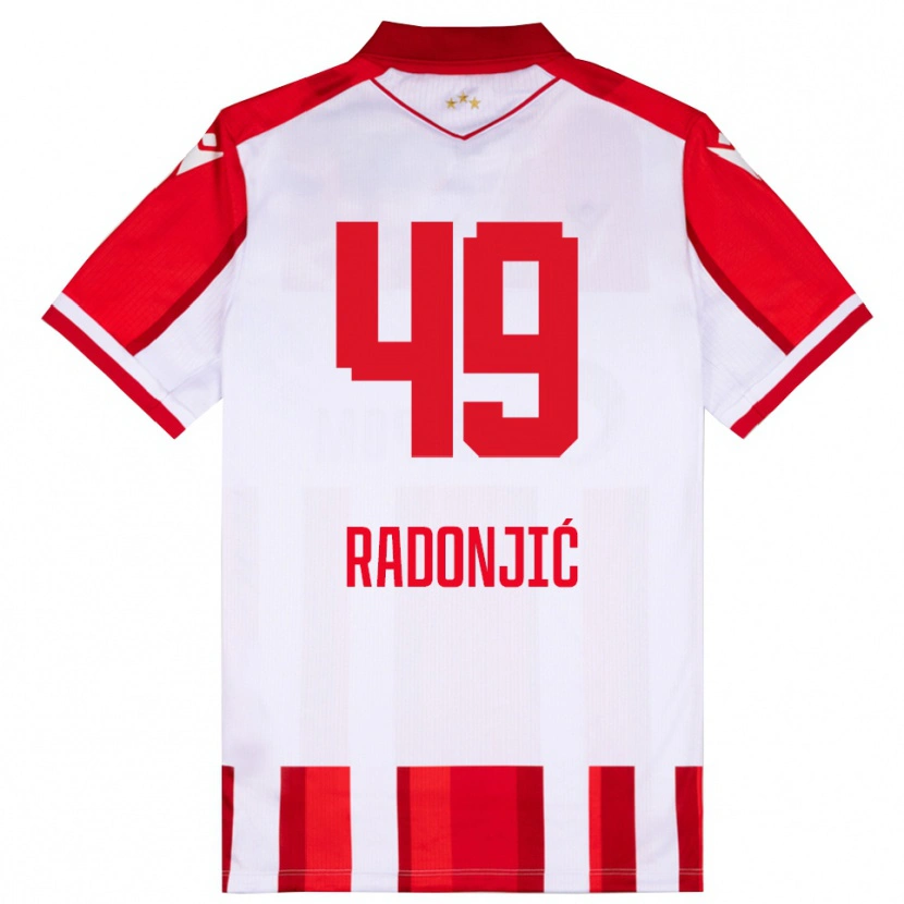 Danxen Heren Nemanja Radonjić #49 Rood Wit Thuisshirt Thuistenue 2025/26 T-Shirt