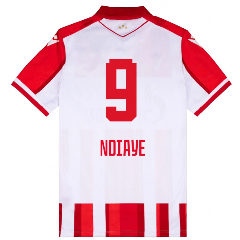 Danxen Heren Cherif Ndiaye #9 Rood Wit Thuisshirt Thuistenue 2025/26 T-Shirt