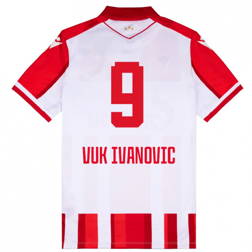 Danxen Heren Vuk Ivanovic #9 Rood Wit Thuisshirt Thuistenue 2025/26 T-Shirt