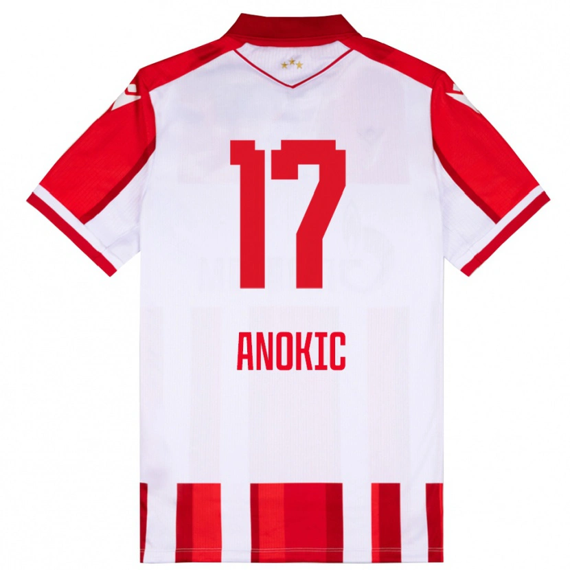 Danxen Heren Dragan Anokic #17 Rood Wit Thuisshirt Thuistenue 2025/26 T-Shirt