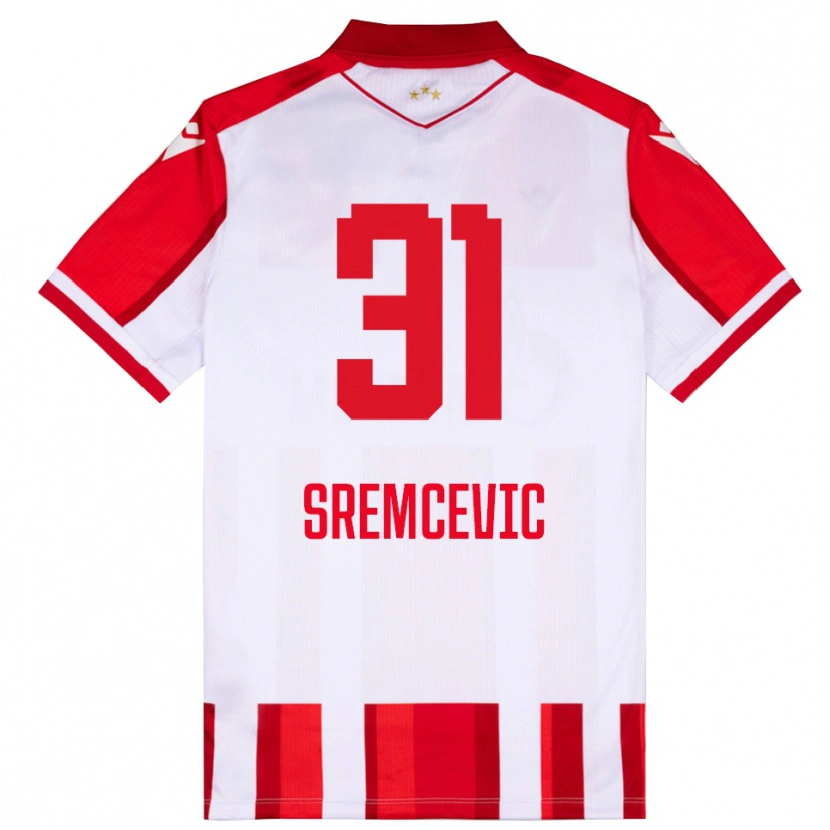Danxen Heren Uros Sremcevic #31 Rood Wit Thuisshirt Thuistenue 2025/26 T-Shirt