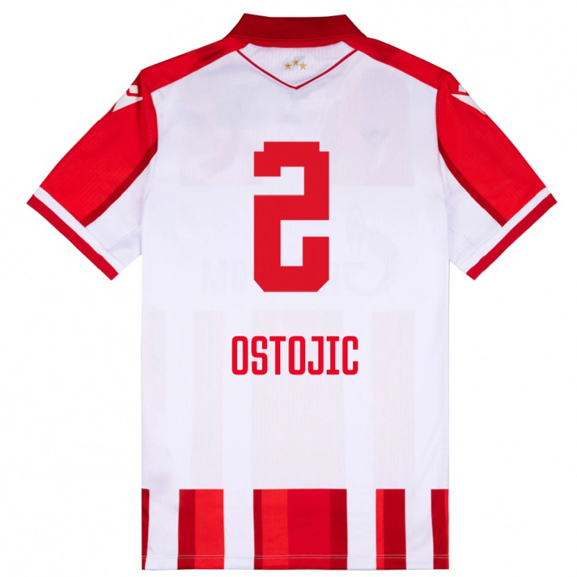 Danxen Heren Mateja Ostojic #2 Rood Wit Thuisshirt Thuistenue 2025/26 T-Shirt