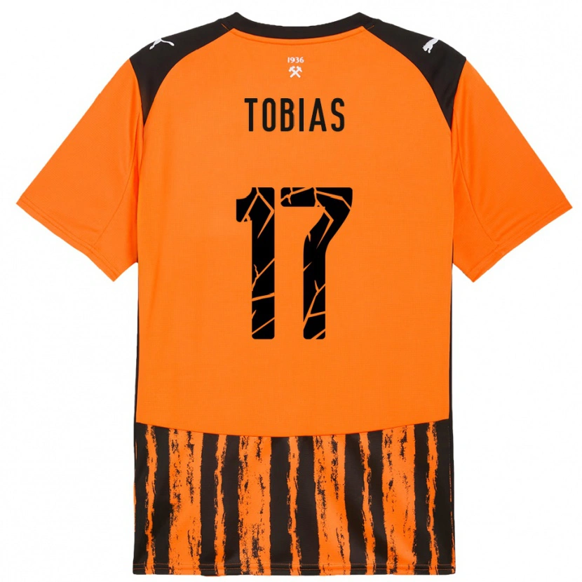Danxen Heren Vinícius Tobias #17 Oranje Zwart Thuisshirt Thuistenue 2025/26 T-Shirt