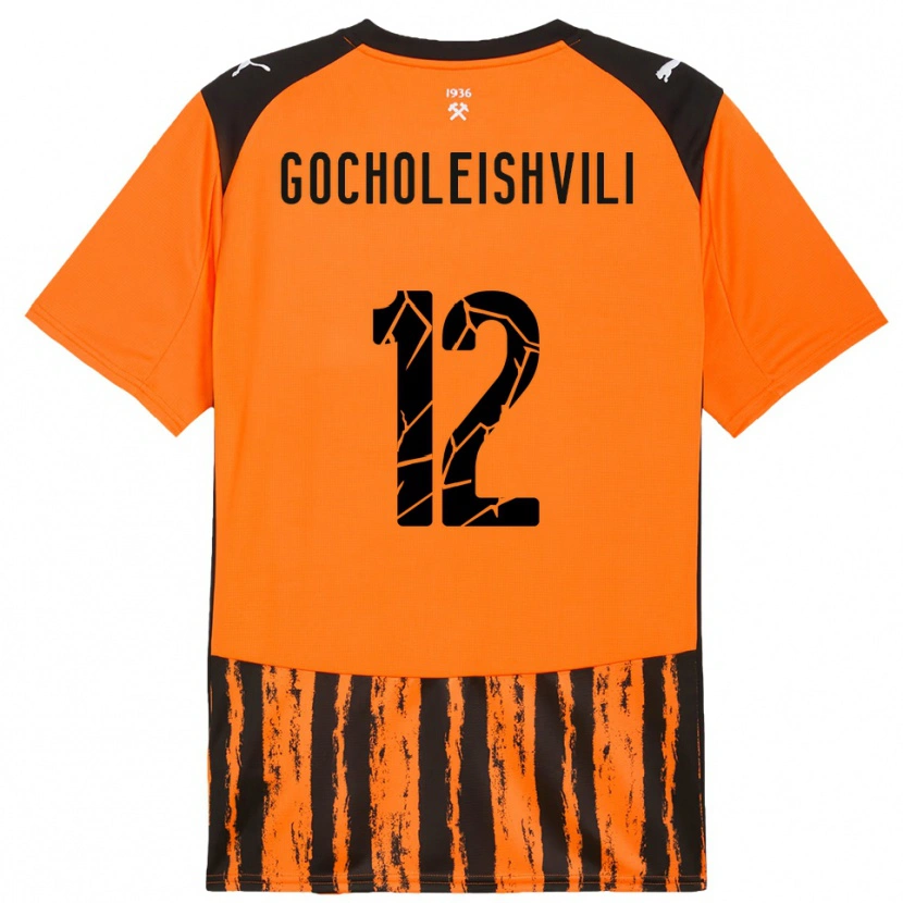 Danxen Heren Giorgi Gocholeishvili #12 Oranje Zwart Thuisshirt Thuistenue 2025/26 T-Shirt