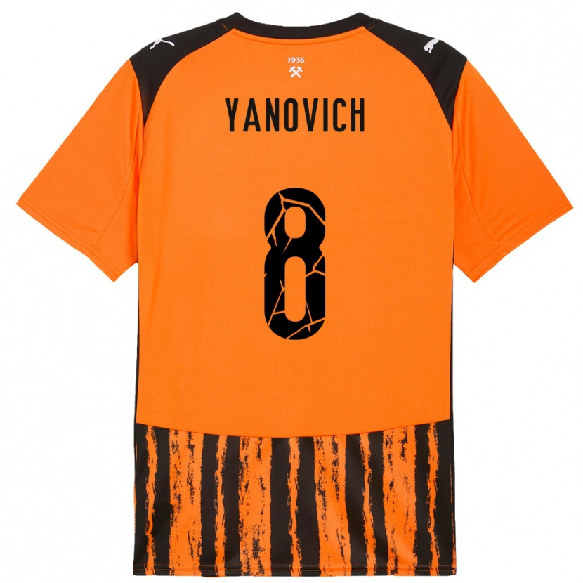 Danxen Heren Yevgen Yanovich #8 Oranje Zwart Thuisshirt Thuistenue 2025/26 T-Shirt