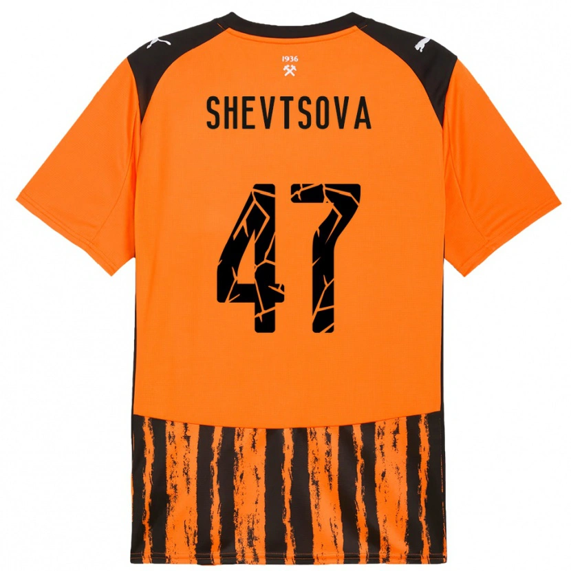 Danxen Heren Viktoriia Shevtsova #47 Oranje Zwart Thuisshirt Thuistenue 2025/26 T-Shirt