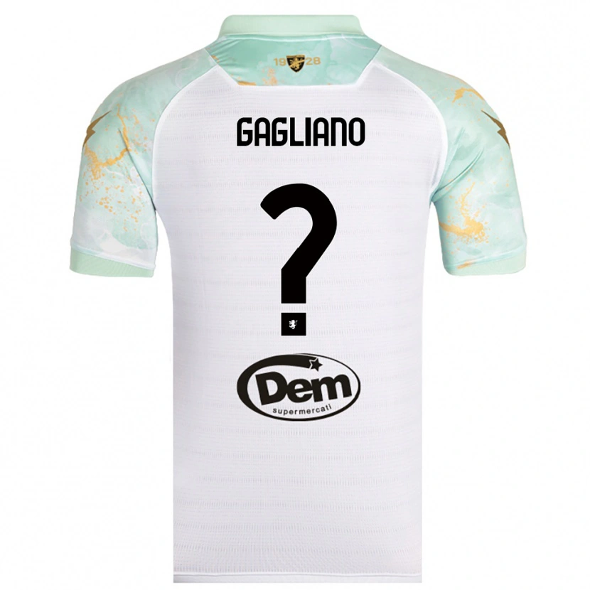 Danxen Heren Mattia Gagliano #0 Wit Zwart Uitshirt Uittenue 2025/26 T-Shirt