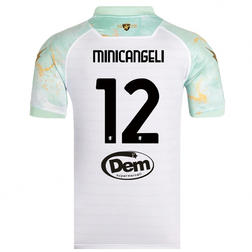 Danxen Heren Francesco Minicangeli #12 Wit Zwart Uitshirt Uittenue 2025/26 T-Shirt