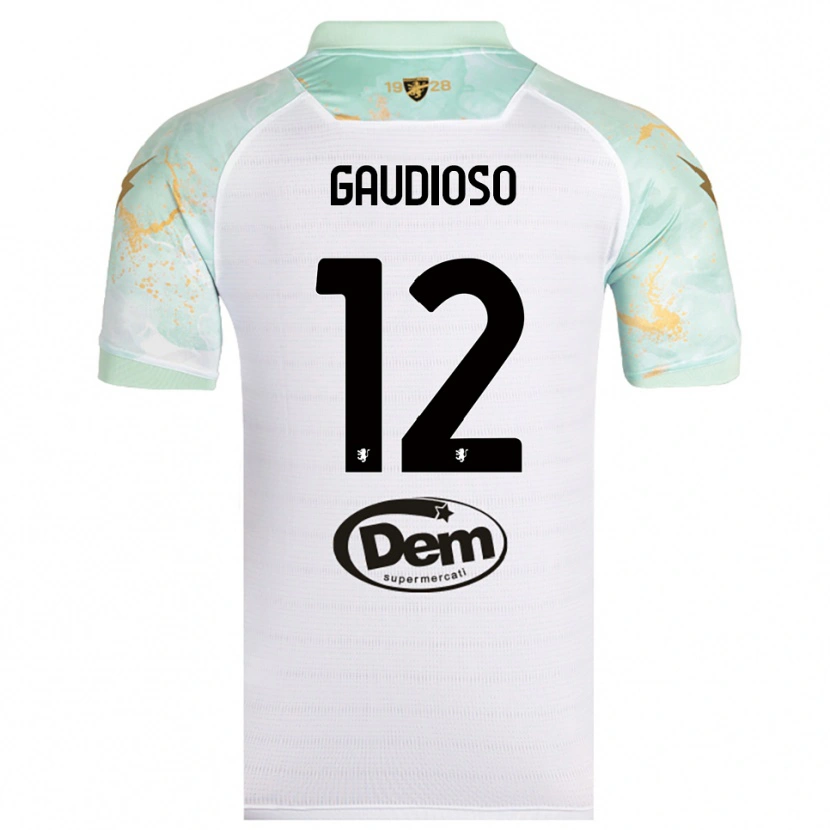 Danxen Heren Gianmaria Gaudioso #12 Wit Zwart Uitshirt Uittenue 2025/26 T-Shirt