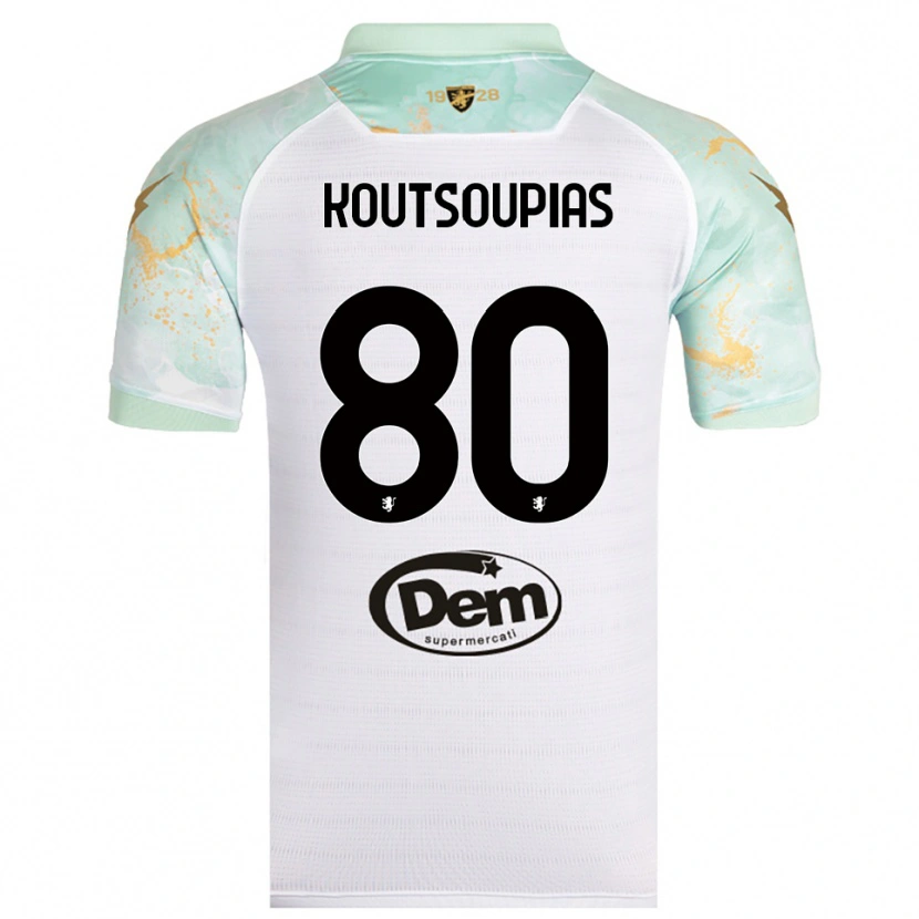 Danxen Heren Ilias Koutsoupias #80 Wit Zwart Uitshirt Uittenue 2025/26 T-Shirt