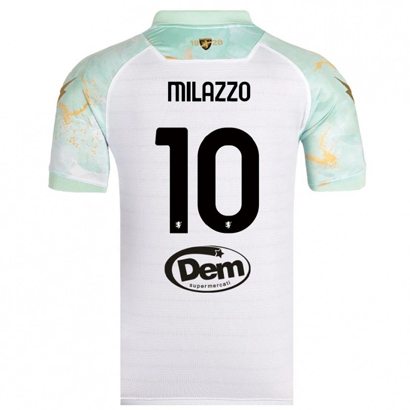 Danxen Heren Simone Milazzo #10 Wit Zwart Uitshirt Uittenue 2025/26 T-Shirt