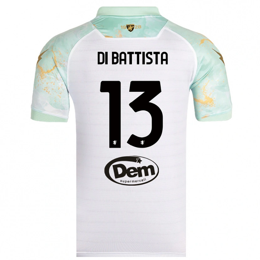 Danxen Heren Cristiano Di Battista #13 Wit Zwart Uitshirt Uittenue 2025/26 T-Shirt