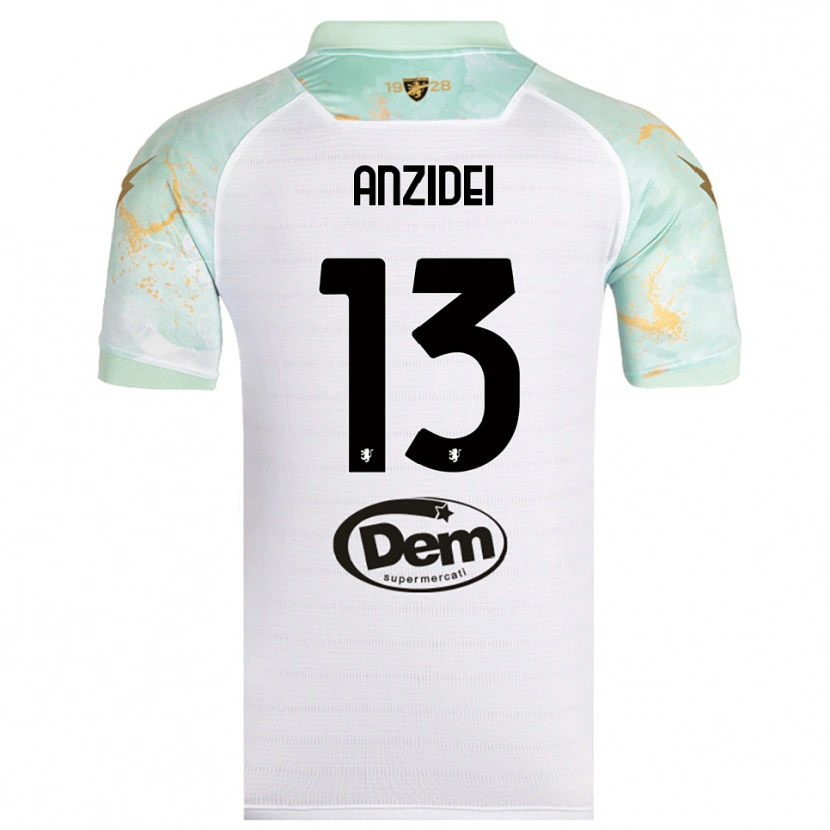 Danxen Heren Massimo Anzidei #13 Wit Zwart Uitshirt Uittenue 2025/26 T-Shirt