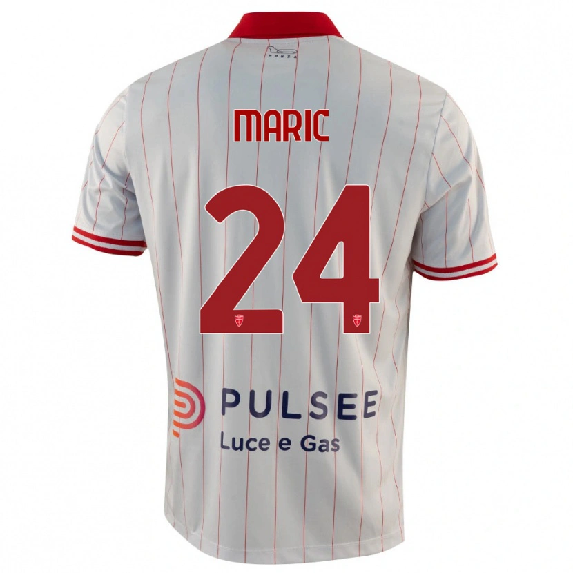 Danxen Heren Mirko Marić #24 Wit Rood Blauw Uitshirt Uittenue 2025/26 T-Shirt