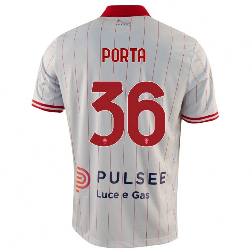 Danxen Heren Matteo Porta #36 Wit Rood Blauw Uitshirt Uittenue 2025/26 T-Shirt