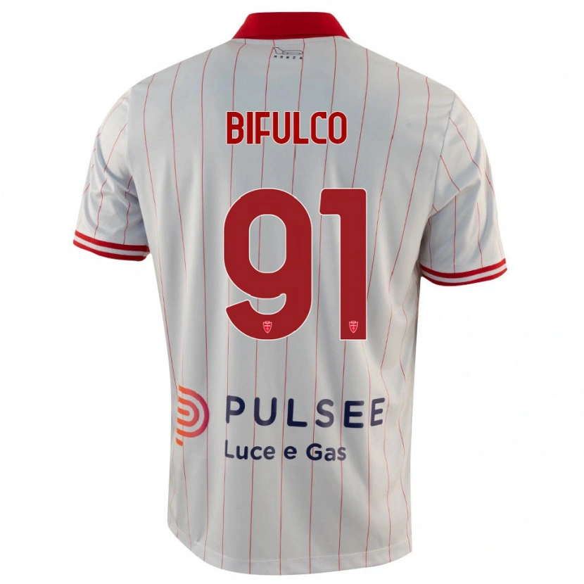 Danxen Heren Davide Bifulco #91 Wit Rood Blauw Uitshirt Uittenue 2025/26 T-Shirt