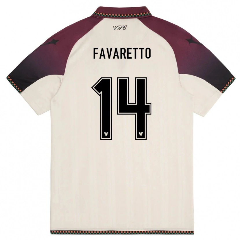 Danxen Heren Alessio Favaretto #14 Crème Bourgondië Uitshirt Uittenue 2025/26 T-Shirt