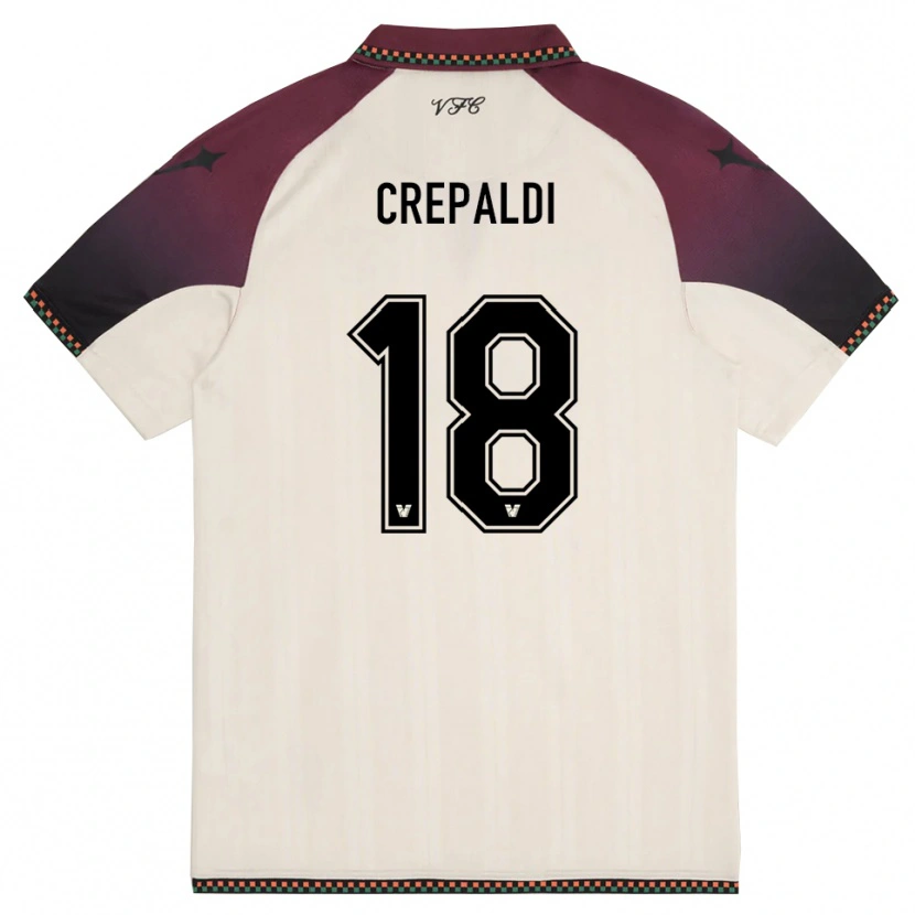 Danxen Heren Nicolò Crepaldi #18 Crème Bourgondië Uitshirt Uittenue 2025/26 T-Shirt