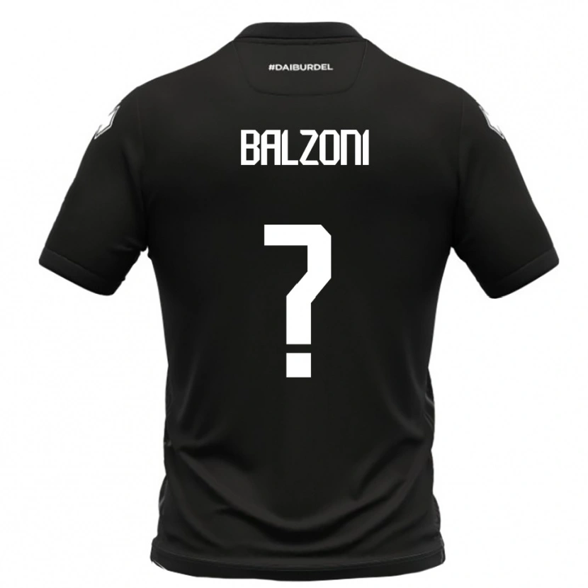 Danxen Heren Mattia Balzoni #0 Zwart Wit Uitshirt Uittenue 2025/26 T-Shirt