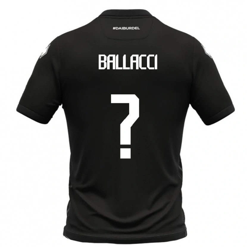 Danxen Heren Edoardo Ballacci #0 Zwart Wit Uitshirt Uittenue 2025/26 T-Shirt