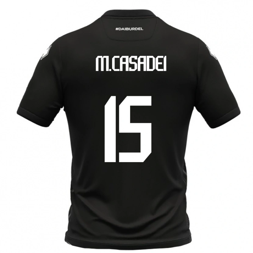 Danxen Heren Matteo Casadei #15 Zwart Wit Uitshirt Uittenue 2025/26 T-Shirt