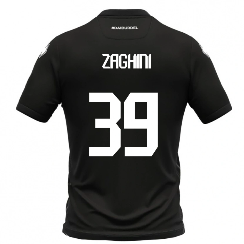 Danxen Heren Mattia Zaghini #39 Zwart Wit Uitshirt Uittenue 2025/26 T-Shirt
