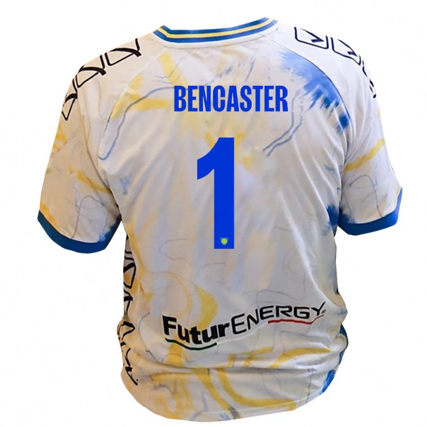 Danxen Heren Mattia Bencaster #1 Wit Geel Blauw Uitshirt Uittenue 2025/26 T-Shirt